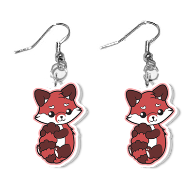 Red 2025 panda earrings