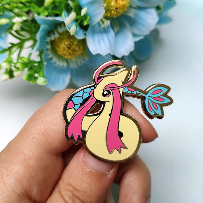 Fluff N Tuff Cute Milotic Enamel Pin Fluffntuff